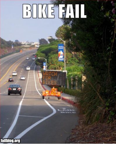 Sign for bike path in bike path