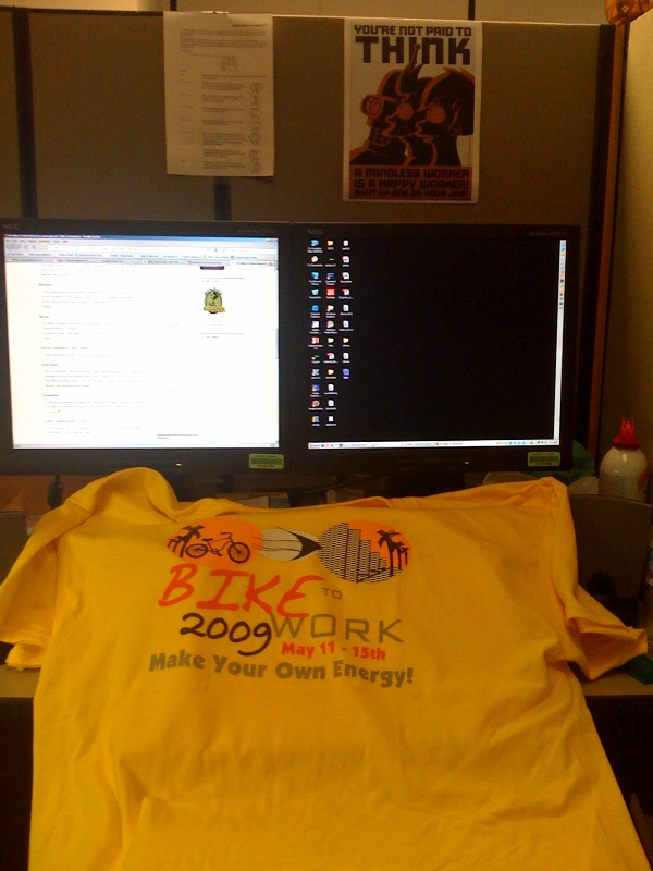 Bike To Work Tee at Work